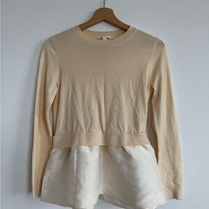 COS Elegant Cream Peplum Sweater Top